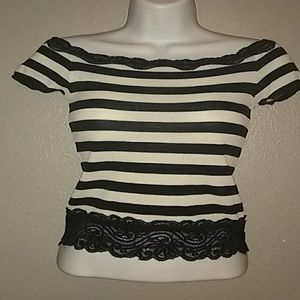 BeBe black striped top